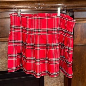No Boundaries Red Plaid Mini Pleated Skirt juniors XXL preppy schoolgirl punk